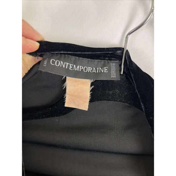 Contemporaine Simons Square Neck Velvet Top Women's Size M - Picture 7 of 10